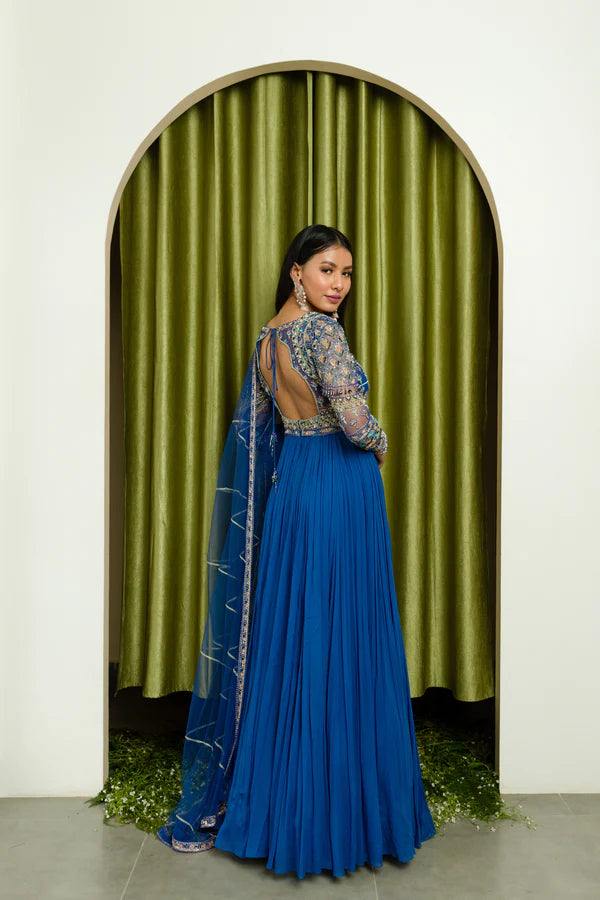 indian clothes uk, india clothing, indian outfit women, indian clothes online uk, dress indian, indian dresses uk, indian lehengas, gown india, traditional indian dresses, dresses for wedding wear, dresses for cocktail, wedding outfits indian, anarkali, evening dresses for party, bridal asian outfit, Lehenga, Lehnga, Shoulder veil dress, Indian partywear, Ethnic fashion, Bollywood outfit, Blue Anarkali Set, Gathered Anarkali Set