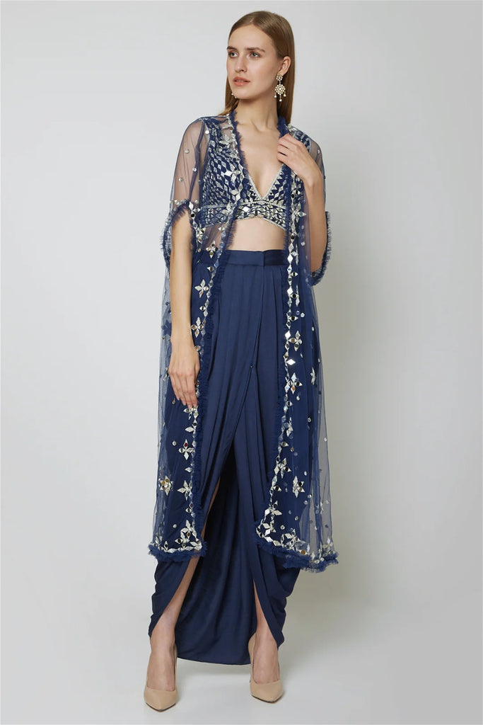 indian clothes uk, india clothing, indian outfit women, indian clothes online uk, dress indian, indian dresses uk, indian lehengas, gown india, traditional indian dresses, dresses for wedding wear, dresses for cocktail, wedding outfits indian, anarkali, evening dresses for party, bridal asian outfit, Lehenga, Lehnga, Shoulder veil dress, Indian partywear, Ethnic fashion, Bollywood outfit, Blue Blouse, Blue Dhoti & Cape, Dhoti & Cape