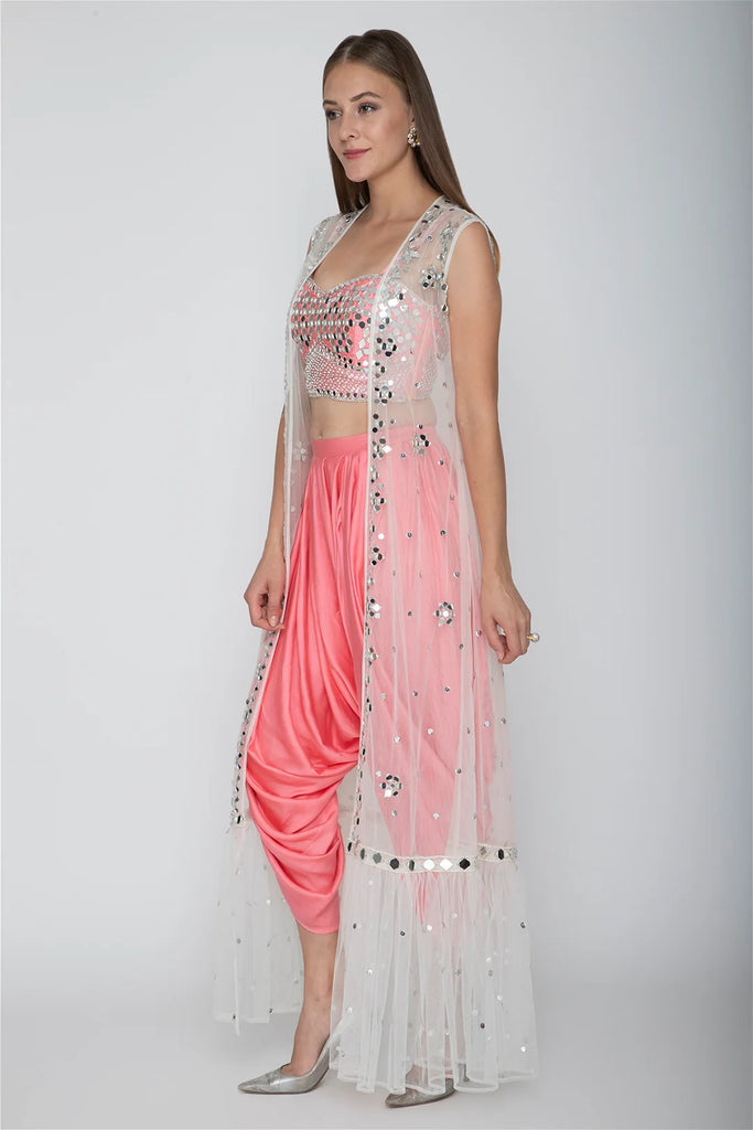 indian clothes uk, india clothing, indian outfit women, indian clothes online uk, dress indian, indian dresses uk, indian lehengas, gown india, traditional indian dresses, dresses for wedding wear, dresses for cocktail, wedding outfits indian, anarkali, evening dresses for party, bridal asian outfit, Lehenga, Lehnga, Shoulder veil dress, Indian partywear, Ethnic fashion, Bollywood outfit, Pink Embroidered Blouse, Dhoti Pants, White Cape, Embroidered Blouse